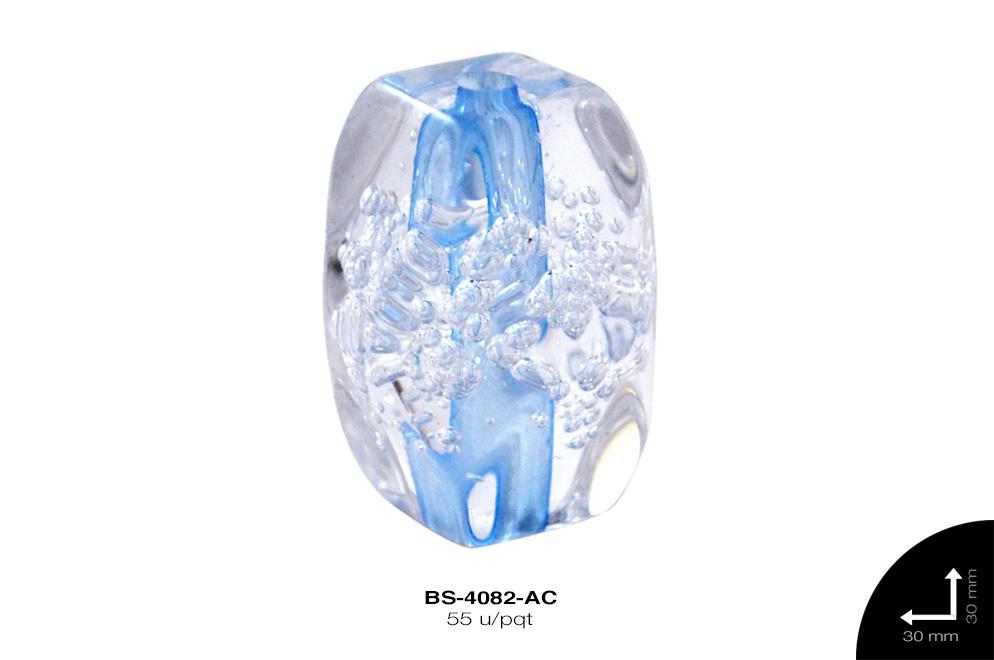 ACR TRANSP CENT HEX B 30mm REF: KB-0054 AZUL CELESTE 55 u/pq