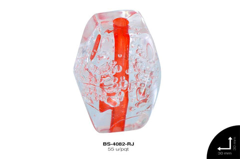 ACR TRANSP CENT HEX B 30mm REF: KB-0054 ROJO 55 u/pqt(.5kg)