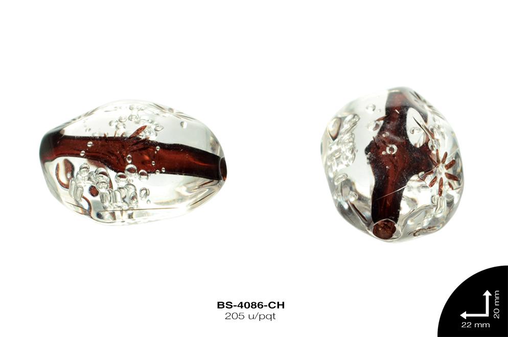 ACR TRANSP CENT PIEDRA B 20mm REF: KB-0067 CHOCOLATE 205 u/p