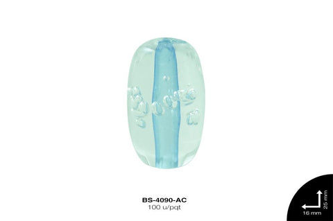 ACR TRANSP CENT OVAL B 28mm REF: AZUL CELESTE 100 u/pqt(.5kg