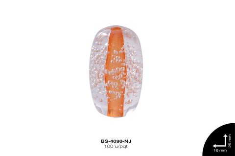 ACR TRANSP CENT OVAL B 28mm REF: NARANJA 100 u/pqt(.5kg)