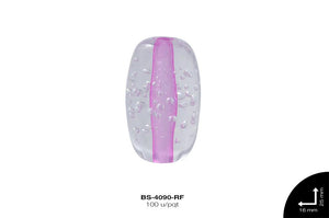 ACR TRANSP CENT OVAL B 28mm REF: ROSA FUERTE 100 u/pqt(.5kg)