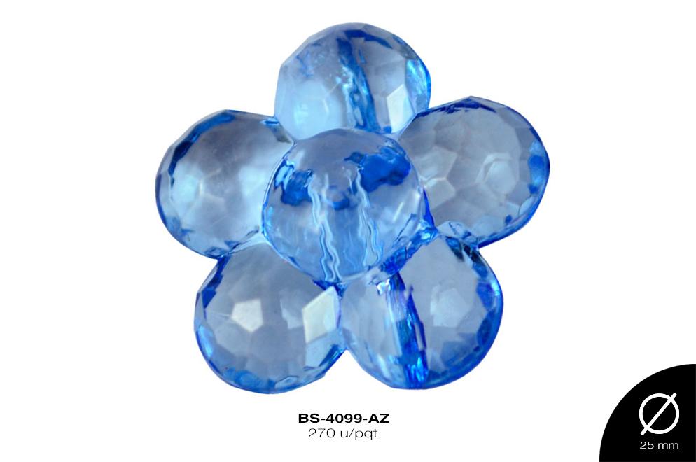 ACRILICO TRANSP FLOR 25mm REF: 132 AZUL 270 u/pqt(.5kg)