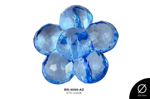 ACRILICO TRANSP FLOR 25mm REF: 132 AZUL 270 u/pqt(.5kg)