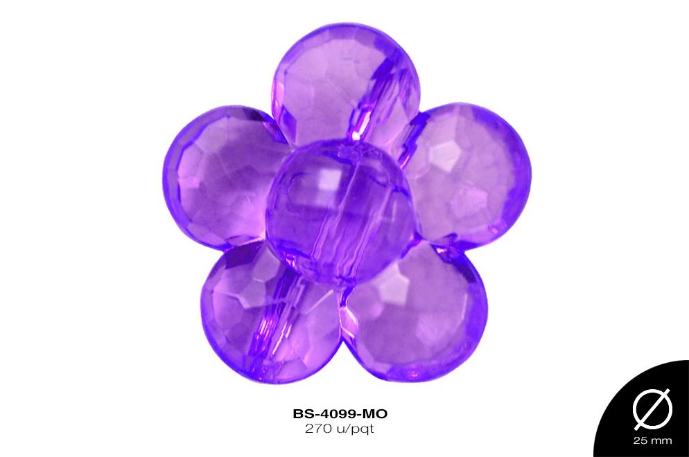 ACRILICO TRANSP FLOR 25mm REF: 132 MORADO 270 u/pqt(.5kg)