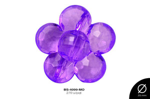 ACRILICO TRANSP FLOR 25mm REF: 132 MORADO 270 u/pqt(.5kg)