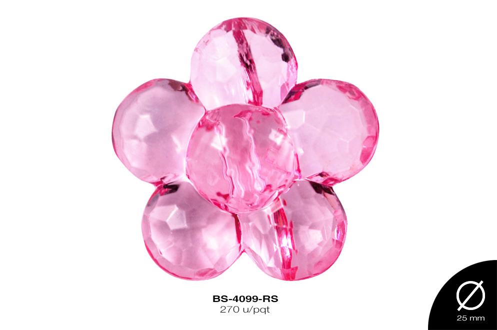 ACRILICO TRANSP FLOR 25mm REF: 132 ROSA 270 u/pqt(.5kg)