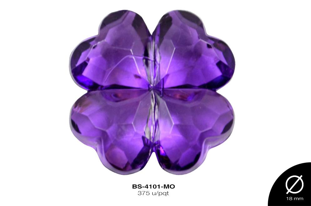 ACRILICO TRANSP FLOR 18mm REF: 578 MORADO 375 u/pqt(.5kg)