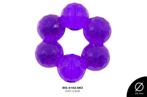 ACRILICO TRANSP FLOR ESF 25mm REF: 572 MORADO 240 u/pqt(.5kg