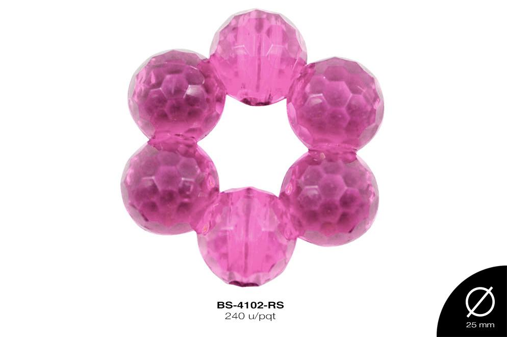 ACRILICO TRANSP FLOR ESF 25mm REF: 572 ROSA 240 u/pqt(.5kg)