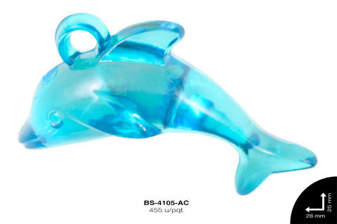 ACRILICO TRANSP DELFIN 28mm REF: 588 AZUL CELESTE 455 u/pqt(