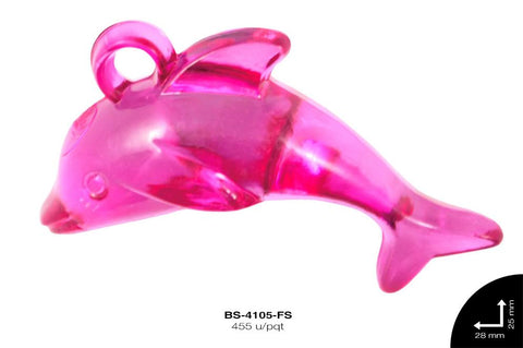 ACRILICO TRANSP DELFIN 28mm REF: 588 FUCSIA 455 u/pqt(.5kg)