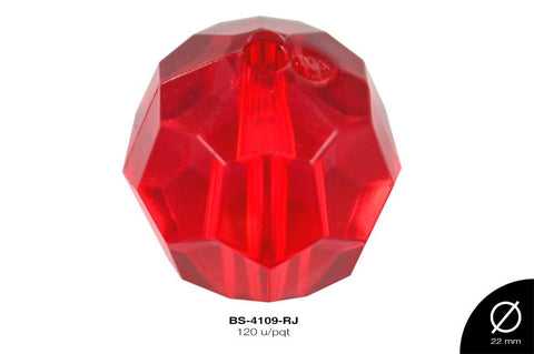 ACRILICO TRANSP ESF 22mm REF: 187 ROJO 120 u/pqt(.5kg)