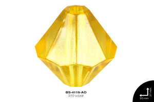 ACRILICO TRANSP ROMBO REF: 16mm AMARILLO 310 u/pqt(.5kg)