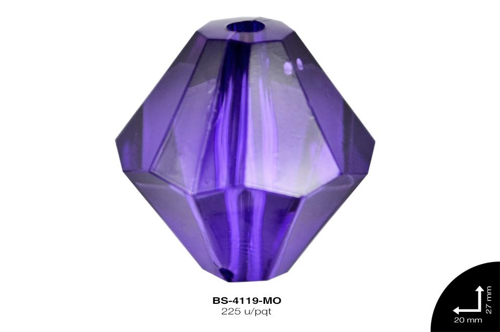 ACRILICO TRANSP ROMBO REF: 18mm MORADO 225 u/pqt(.5kg)