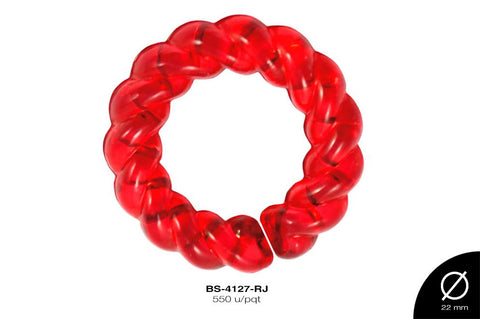 ACRILICO TRANSP ANILLO 22mm REF: 587 ROJO 550 u/pqt(.5kg)