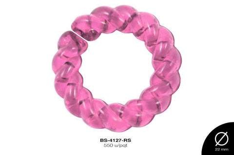 ACRILICO TRANSP ANILLO 22mm REF: 587 ROSA 550 u/pqt(.5kg)