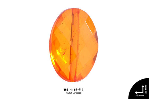 ACRILICO TRANSP OVAL REF: 32 NARANJA 490 u/pqt(.5 kg)