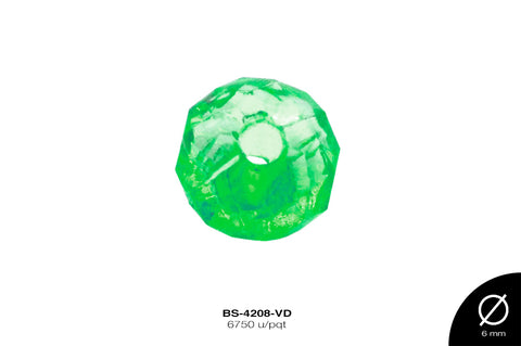 ACRILICO TRANSP RONDELA 6mm REF: 774 VERDE 6750 u/pqt(.5kg)