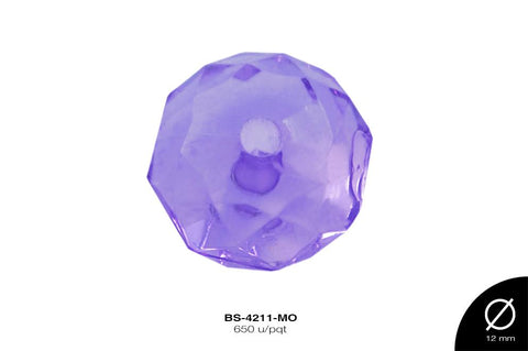 ACRILICO TRANSP RONDELA 12mm REF: 650 MORADO 650 u/pqt(.5kg)