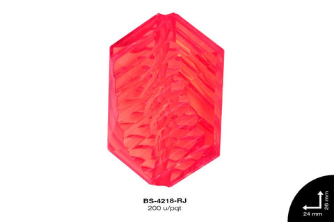 ACRILICO TRANSP ROMBO 24mm REF: 2231 ROJO 200 u/pqt(.5kg)