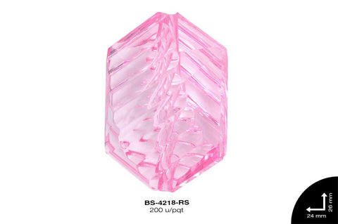 ACRILICO TRANSP ROMBO 24mm REF: 2231 ROSA 200 u/pqt(.5kg)