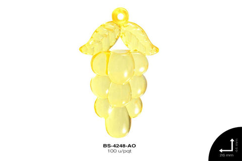 ACRILICO UVAS 44X26mm REF: 245# AMARILLO 100 u/pqt(.5kg)