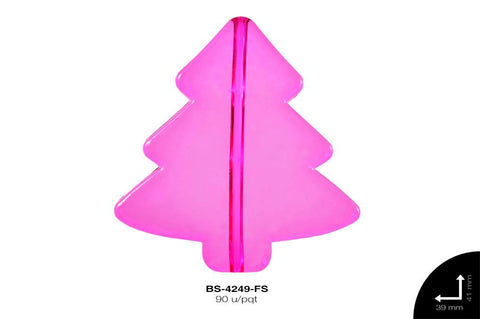 ACRILICO ARBOL NAVIDAD 41X39mm REF: 275# FUCSIA 90 u/pqt(.5k