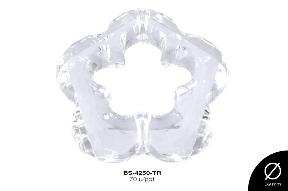 ACRILICO FLOR H 39mm REF: 708# TRANSPARENTE 70 u/pqt(.5kg)