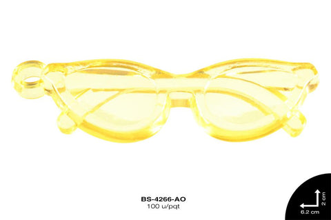 ACRILICO GAFAS 62X20mm REF: 983# AMARILLO 100 u/pqt(.5kg)