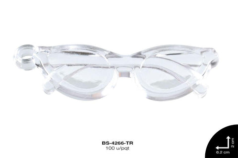 ACRILICO GAFAS 62X20mm REF: 983# TRANSPARENTE 100 u/pqt(.5kg