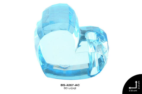 ACRILICO CORAZON 23X28X14mm REF: 982# AZUL CELESTE 80 u/pqt(