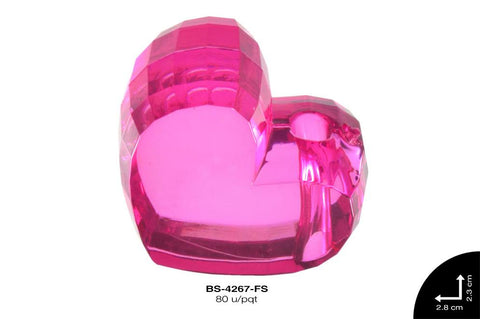 ACRILICO CORAZON 23X28X14mm REF: 982# FUCSIA 80 u/pqt(.5kg)