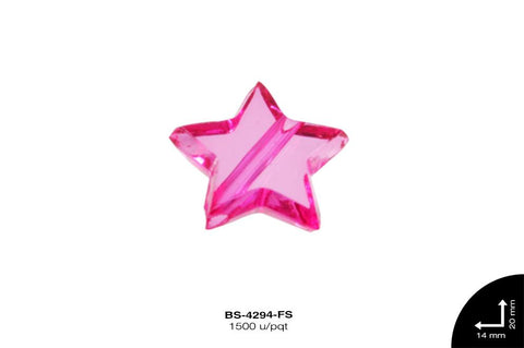 ACRILICO TRANSP ESTRELLA 14mm REF: 337-S FUCSIA 1500 u/pqt(.