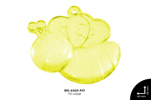 ACRILICO TRANSP ABEJA 42mm REF: 4812 AMARILLO 70 u/pqt(.5kg)