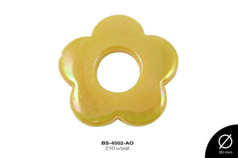 ACR FIG PERLADO FLOR HUECO 30mm REF: S001 AMARILLO 210 u/pqt