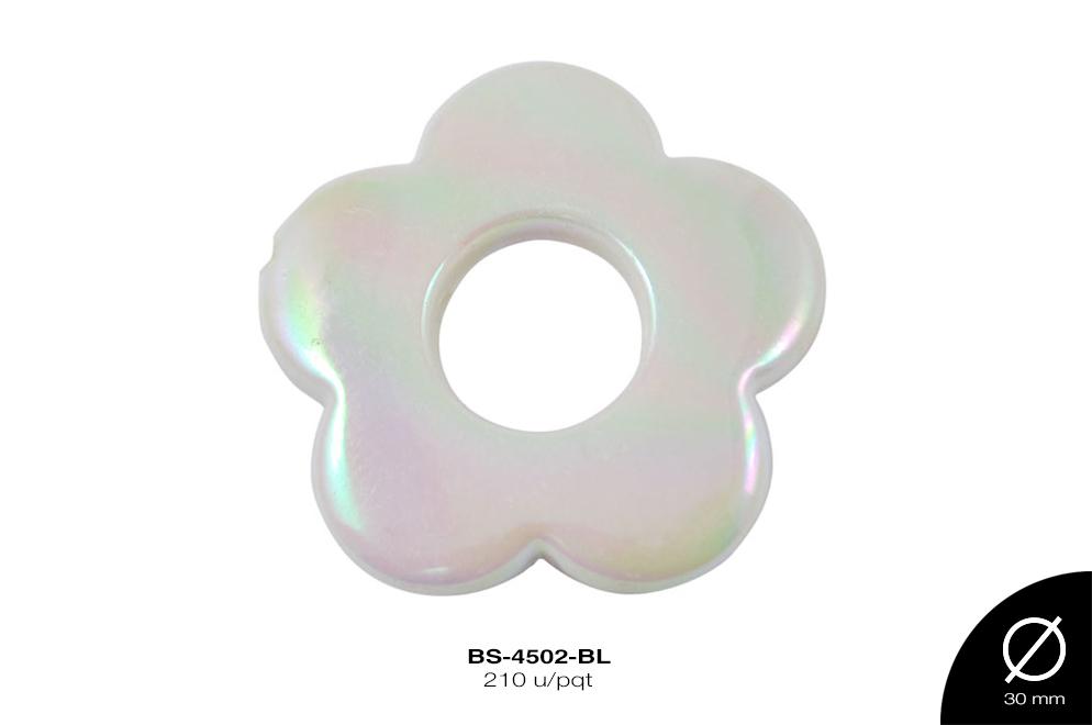 ACR FIG PERLADO FLOR HUECO 30mm REF: S001 BLANCO 210 u/pqt(.