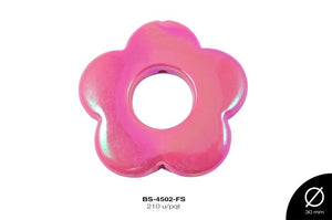 ACR FIG PERLADO FLOR HUECO 30mm REF: S001 FUCSIA 210 u/pqt(.