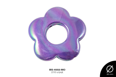 ACR FIG PERLADO FLOR HUECO 30mm REF: S001 MORADO 210 u/pqt(.