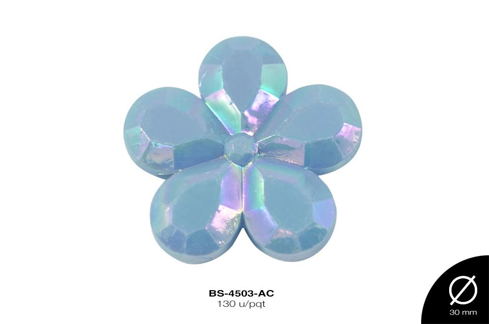 ACR FIG PERLADO FLOR 30mm REF: S005 AZUL CELESTE 130 u/pqt(.