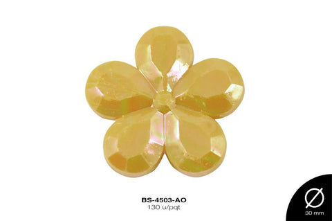 ACR FIG PERLADO FLOR 30mm REF: S005 AMARILLO 130 u/pqt(.5kg)