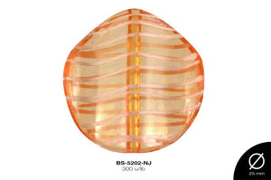 ACRILICO RAYAS CIRC OND 25mm REF: BB-0088-03 NARANJA 300 u/l