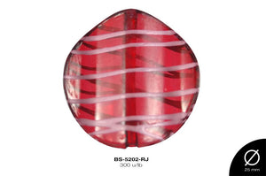 ACRILICO RAYAS CIRC OND 25mm REF: BB-0088-03 ROJO 300 u/lb