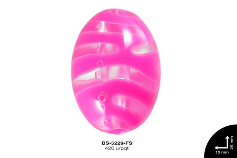 ACRILICO RAYAS OVAL 15mm REF: C084 FUCSIA 420 u/pqt(lb)