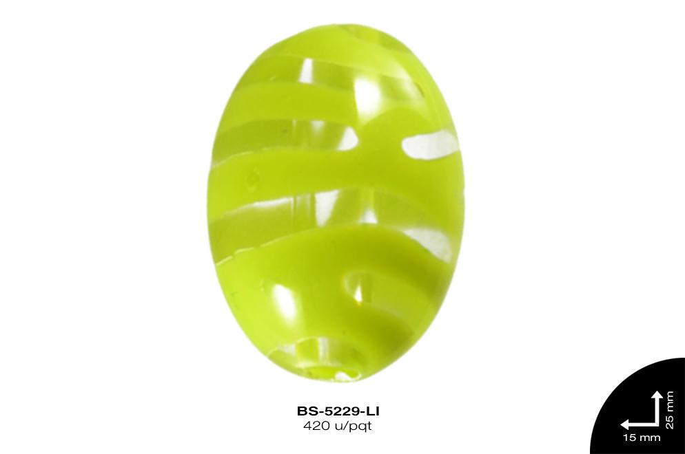 ACRILICO RAYAS OVAL 15mm REF: C084 LIMON 420 u/pqt(lb)