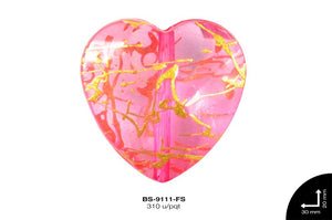 ACRILICO VETAS CORAZON 20mm REF: BB0636-20 FUCSIA 310 u/pqt(