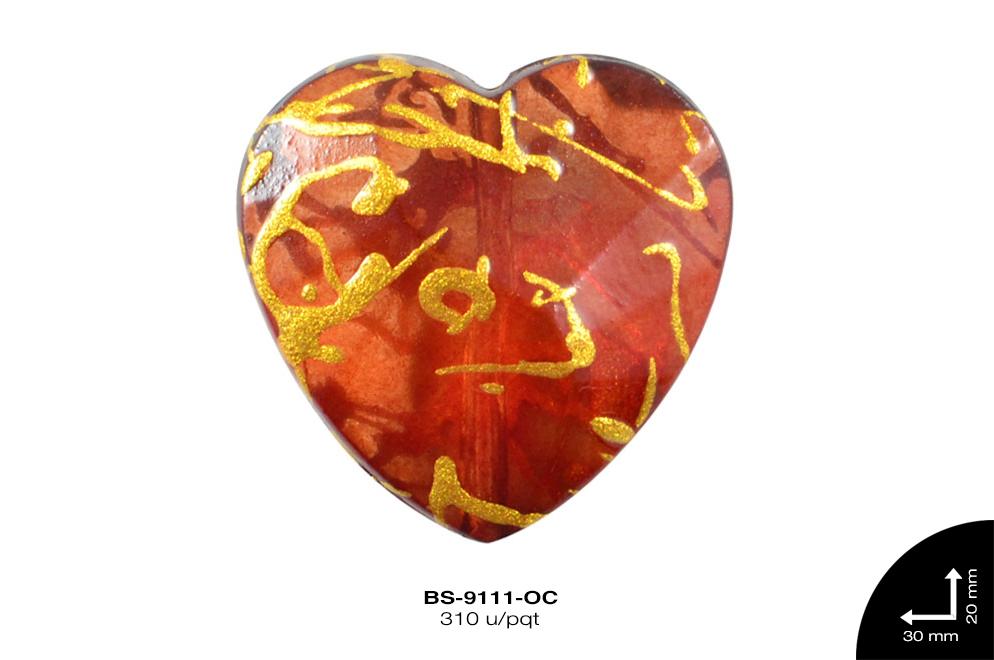 ACRILICO VETAS CORAZON 20mm REF: BB0636-20 OCRE 310 u/pqt(.5