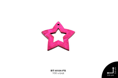 PLACA COCO ESTRELLA 33mm REF: G-054 FUCSIA 100 u/pqt