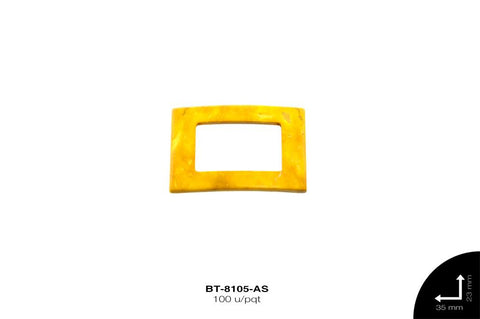 PLACA COCO RECT 35X23mm REF: A-1221 AMARILLO SOL 100 u/pqt