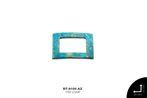 PLACA COCO RECT 35X23mm REF: A-1221 AZUL 100 u/pqt